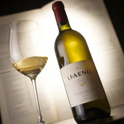 ultra detailed wine bottle with wine glass, low angle view, backlighting, product photography, menu image