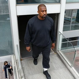giant kanye west walks into hong kong, aerial view, associated press, high quality photography