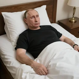 A 4k ultra realistic high detailed news highlight showing Vladimir Putin dead in his bed after catching monkey pocks