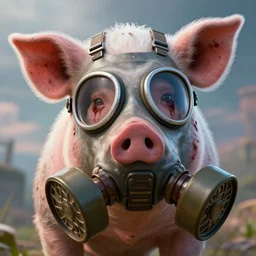pig zombie in gasmask, details face, photo, bloody eyes, unreal engine, digital, artstation, detailed body, heavenly atmosphere, digital art, overdetailed art, trending on artstation, cgstudio, the most beautiful image ever created, dramatic, award winning artwork, beautiful scenery