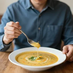 the man with a fork in a world of soup