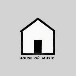 bauhaus architecture simple logo, house of music, symetrical, corperate design