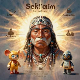a distopic espiritual diagram portrait of a Selk'nam with a Capirote, Plastic toy, art toy, by Jim Woodring , Award winning photo, iridiscense, Houdini algorithmic generative render, dramatic lighting, Accurate and detailed, sharp focus, octane render 8k ,