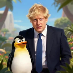 boris johnson as rico from the penguins of madagascar, digital art, trending on artstation