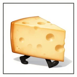 a block of cheese trying to walk, comic book
