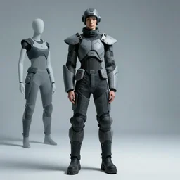 photo of a model modeling clothes from the future