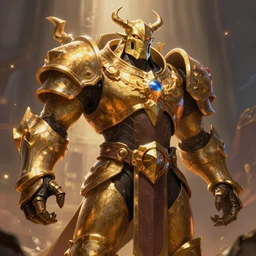animated armor that looks like karn the great creator, full body portrait, style of magic the gathering, dungeons and dragons, fantasy, intimidating
