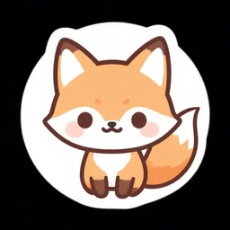 Logo depicting a cute simplified chibi fox, iconic cute japanese logo, pastel colors, OwO