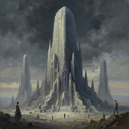a majestic colossal cybergothic monolith on an alien landscape, by malika favre, by thomas danthony, by ranganath krishnamani, by james gilleard, by ian mcque, by abbey lossing, by paul thurlby, trending on artstation, oil on canvas, hd, sharp, detailed,