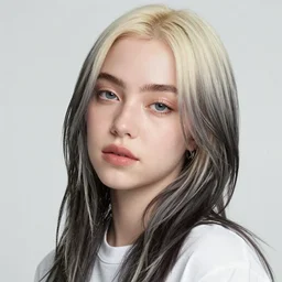 a masterpiece portrait photo of a beautiful young woman who looks like a korean billie eilish