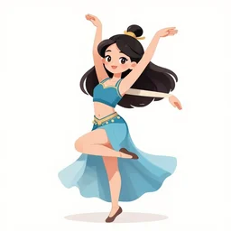 a cartoon illustration of a beautiful woman dancing