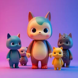 hyperrealistic rendering : : yokai keshi toy : : by donato giancola and greg rutkowski and wayne barlow and zdzisław beksinski : : product photography, keshi, rubber toy, studio lighting, colored gels, colored background