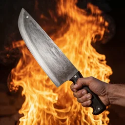 machete wielding ent on fire