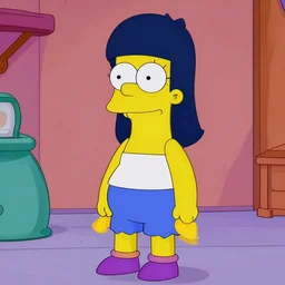 anime girl in style of The Simpsons