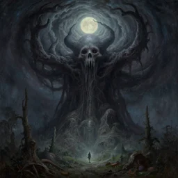 lovecraftian, cosmic horror, painting by albert bierstadt
