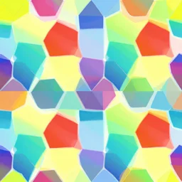 repeating pattern of colorful hexagons, extremely clean lines