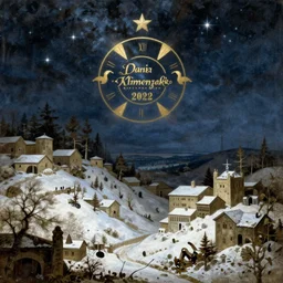 time, lanscape, no people, stars, snow, architecture, detailed illustration, surrealism by dariusz klimczak pieter bruegel