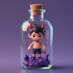 a little demon inside a magic bottle ( first boy, second tension, 3 tension, 4 shows de devil ). hq, manga by takehiko inoue