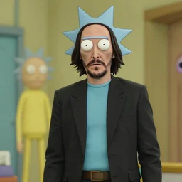 Keanu reeves In Rick and Morty 4K detailed super realistic