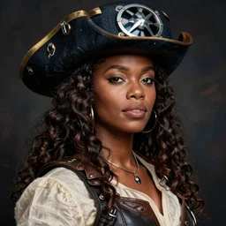 space pirate, a light skinned black woman by Tim and Greg Hildebrand