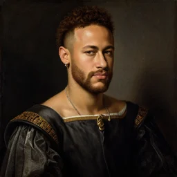 A Renaissance portrait painting of Neymar