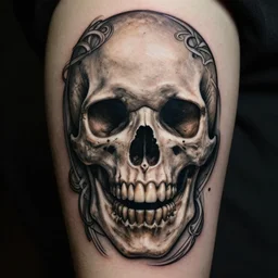 speak no evil skull tattoo, intricate, cinematic lighting, highly detailed, digital painting, artstation, concept art, smooth, sharp focus, 8k, illustration, art by Artgerm and Greg Rutkowski and Alphonse Mucha