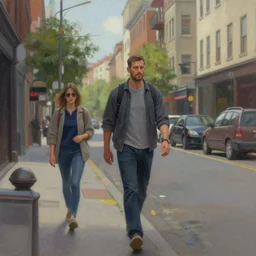 middle of a street, detailed painting, 4 k, hd, realistic, digital painting, artstation, by, paul bonner, aarons slim