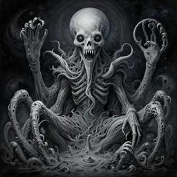 wojak meme, cosmic horror painting, elegant intricate digital painting artstation concept art by mark brooks and brad kunkle detailed