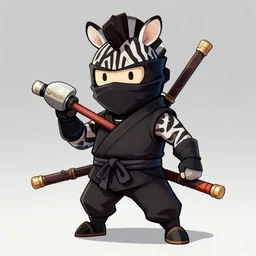 Ninja zebra with nunchucks