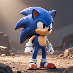 anaglyph 3D render of Sonic the hedgehog