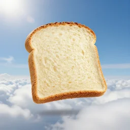 slice of bread ascending to heaven