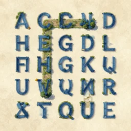 A fictional alphabet of 30 letters, shaped like the Greek alphabet