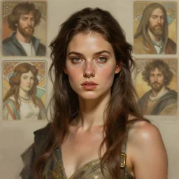 a hyper - realistic detailed character concept art portrait of a beautiful woman on a depth of field background, artstation, award - winning realistic sci - fi concept art by jim burns and greg rutkowski, beksinski, a realism masterpiece, flesh - tone color palette, thick brush strokes, james gilleard, bruegel, alphonse mucha, and yoshitaka amano.
