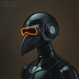 pitch black gunpla droid kenku. neon goggle. anthropomorphic black bird beak. torso. odst raven beak helmet, science fiction, portrait by donato giancola and greg rutkowski and wayne barlow. oil on canvas. 1 9 7 8 cover. top all time r / imaginarycyberpunk.
