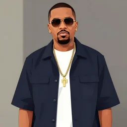 kim dotcom in the style of gta san andreas, vectorized 2 d art