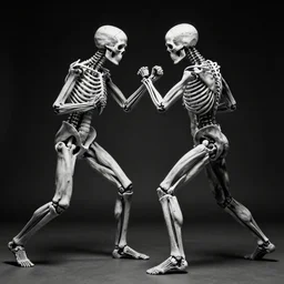 black and white photo of body worlds fighting