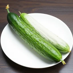 an extremely long cucumber on a plate