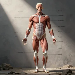 Muscle diagram of a Zeta Reticulan, medical, anatomy