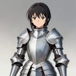 key anime visual portrait of a woman knight in ceremonial armor 3 / 4 angle pose, face by murata range, armor designed by gutsav klimt