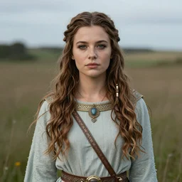 portrait of annasophia robb, dressed as celtic princess