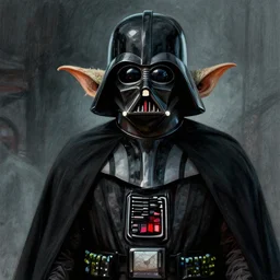 digital drawing of darth vader crossed with gollum, hooghly detailed, dramatic lighting, trending on deviantart