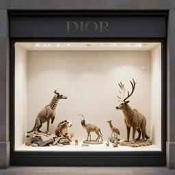 diorama windowstore vitrine at the american museum of natural history, new york, of very realistic dissected teletubbies as furry animals, photography portrait aesthetic by guy bourdin, museum artifact