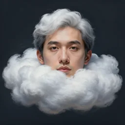 portrait of a cloud man, detailed painting, hd, hq, high resolution, high detail, 4 k, 8 k
