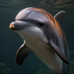 A furry dolphin with tiger stripes, dramatic lighting, cinematic, establishing shot, extremely high detail, foto realistic, cinematic lighting, post processed, concept art, high details, cinematic, 8k resolution, beautiful detailed, photorealistic, digital painting, artstation, concept art, smooth, sharp focus, artstation trending, octane render, unreal engine