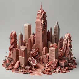 a city made of meat, concept art by giger, cgsociety, assemblage, greeble, grotesque
