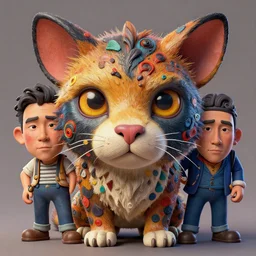 stylish colourful caricature - 3 d vfx art - of an animal, art style by zdzisaw beksinski, tadanori yoko & hsiao - ron cheng, character concept art, unreal engine render, digital illustration, sharp, intricate detail, volumetric light, ray tracing, soft light, claymation style, symmetric, acrylic on canvas, pinterest, artstation,