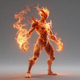 fire wielding elemental being, character concept, hyper detailed, fractal, ray tracing, 4k