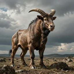 a vintage photograph of a minotaur