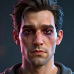 creepy uncanny valley face portrait of a badly 3 d modeled man, rendered in bryce 3 d and daz, ray - tracing, vibrant color, depth of field, cinematic lighting, sharp focus, rule of thirds, trending on artstation