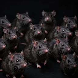 rats army in black background, res eyes in the darkness, hyperdetailed, artstation, cgsociety, 8 k